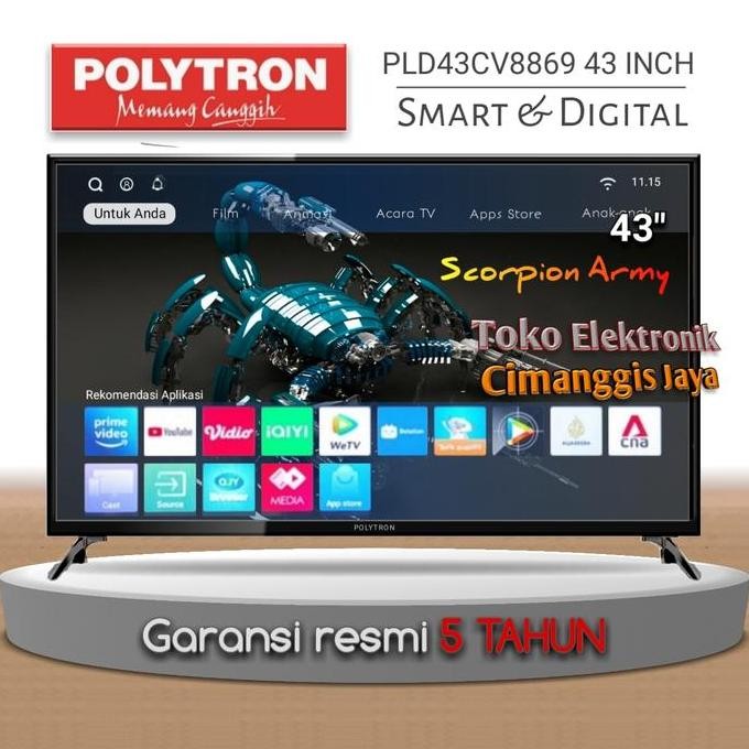 TERMURAH - TV LED POLYTRON 43 INCH SMART DIGITAL