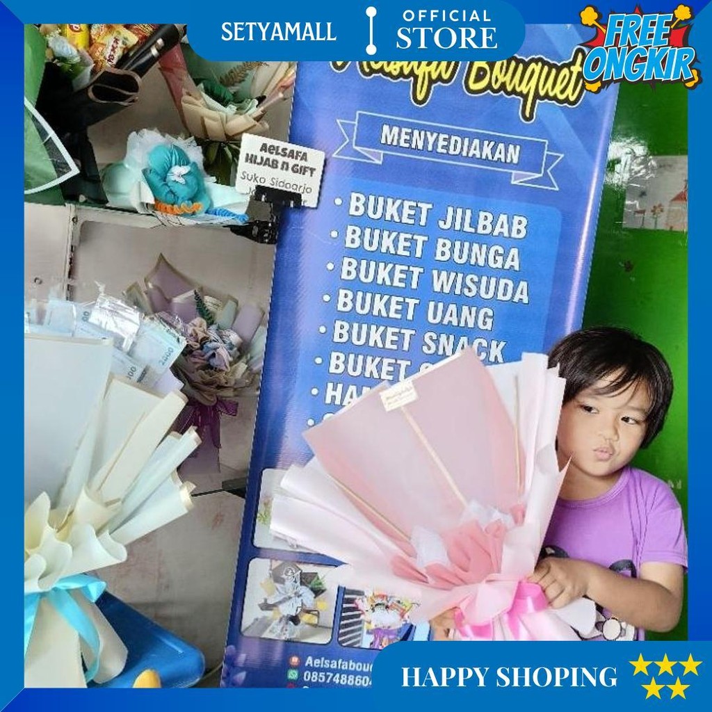 

Aelsafa Bouquet - Ready Stok Siap Kirim Buket Kosongan Murah 40 Cm Buket Isi Uang Buket Snack Terlaris