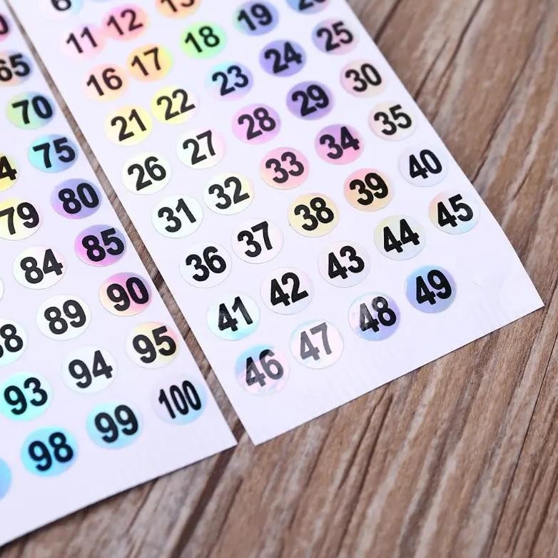 

8mm Label Numbers 1 to 200 Adhesive Stickers Sign for School Office Decoration Q81F