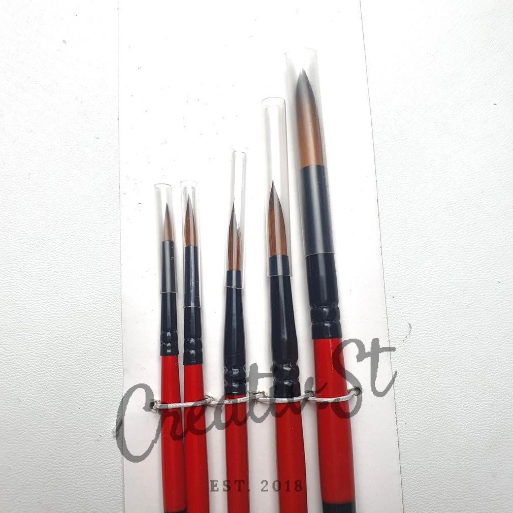 

baru v-tec kuas lukis vt-110 set 5 pcs | art brush set cat air & akrilik