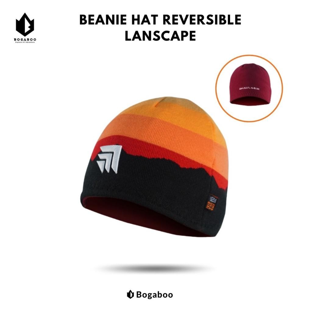 Dhaulagiri Beanie Hat Reversible Landscape Kupluk - Kupluk Rajut -  Peci Sholat - Kupluk Rajutan Akr