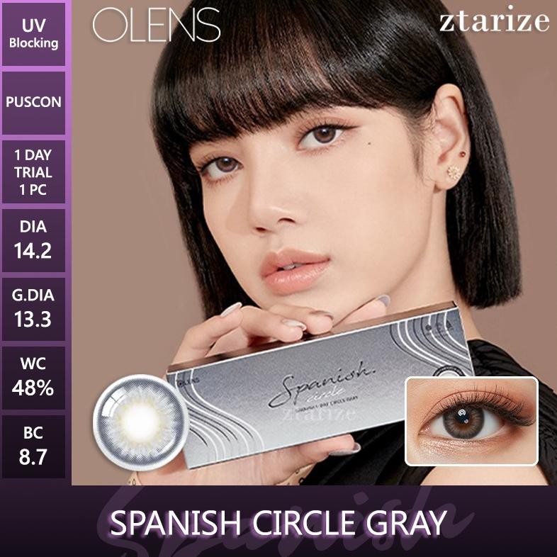 ztarize - Ready Stock - Trial OLENS Spanish Circle Gray 1 Day Daily Soft Contact Lens 1 Pc - OLENS x