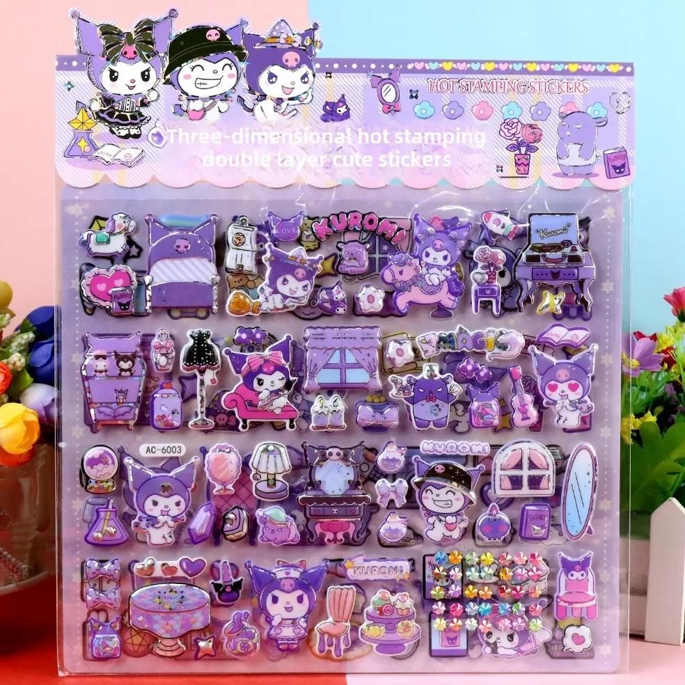 

Sanrio Cartoon Double layered 3D Kuromi Melody Home Stickers Large Bubble Stickers