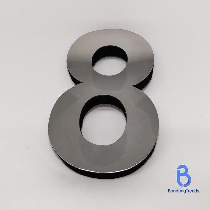 baru Huruf & Angka Timbul Nomor Rumah Stainless Steel Ukuran 20cm