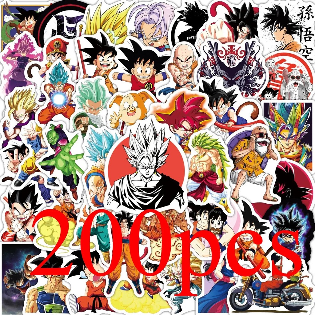

50/100/200Pcs Anime Dragon Ball Stickers for Kids Graffiti Skateboard Laptop Water Bottle Motorcycle Cartoon Sticker Toy Decals