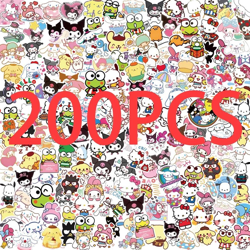 

50/100/200pcs Kawaii My Melody Kuromi Hello Kitty Stickers for Kids Girl DIY Stationery Diary Cute Cartoon Sanrio Sticker Decals