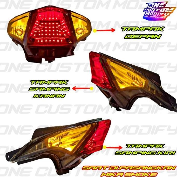 . LAMPU REM LED RUNNING 8 & 10 MODE BEAT KARBU BONUS JELLY FLASH STOPLAMP CUSTOM RUNNING AUTO MANUAL
