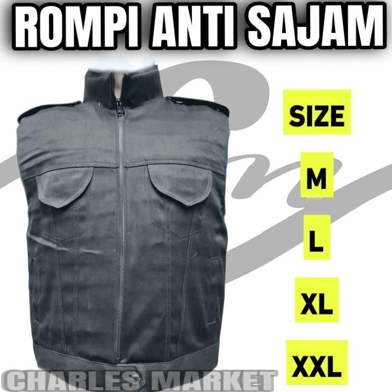 ROMPI ANTI SAJAM HITAM - JAKET ANTI SENJATA TAJAM HITAM - ROMPI HITAM ANTI SAJAM JunDW