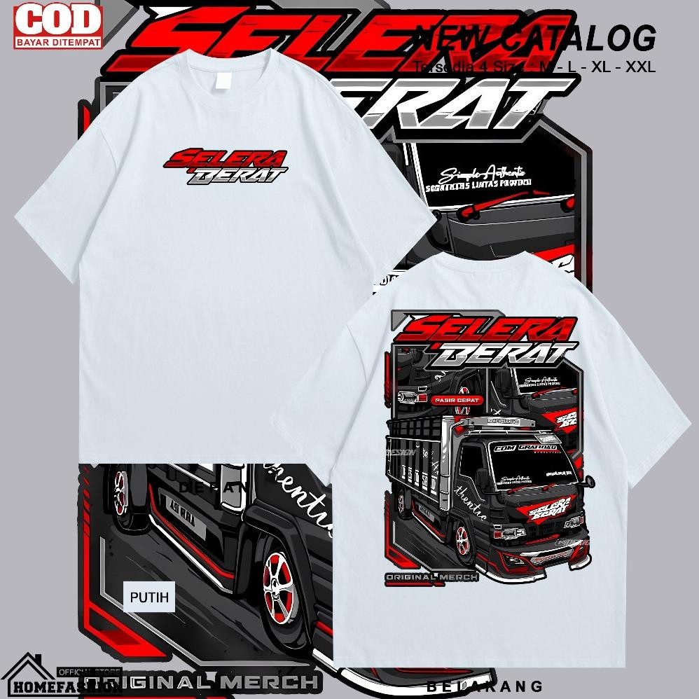 Promo Kaos Truck Pria Distro " Selera Berat " Japan Original Murah Motif Siap Melayani Gaya Bebasmu 