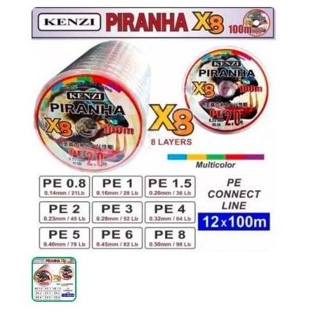 Senar Pancing PE PIRANHA X8 100M Termurah [terbaik]