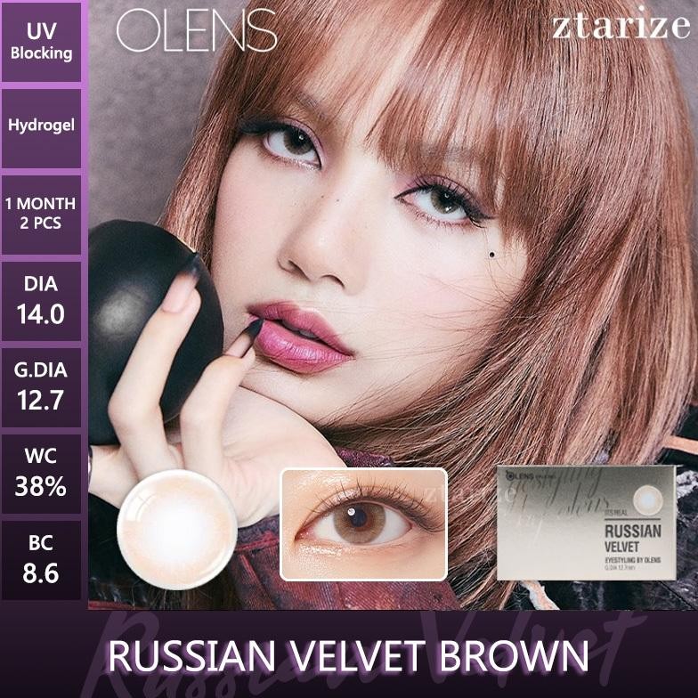 ztarize - Ready Stock - OLENS Russian Velvet Brown 1 Month Soft Contact Lens 1 Pair - OLENS x BLACKP