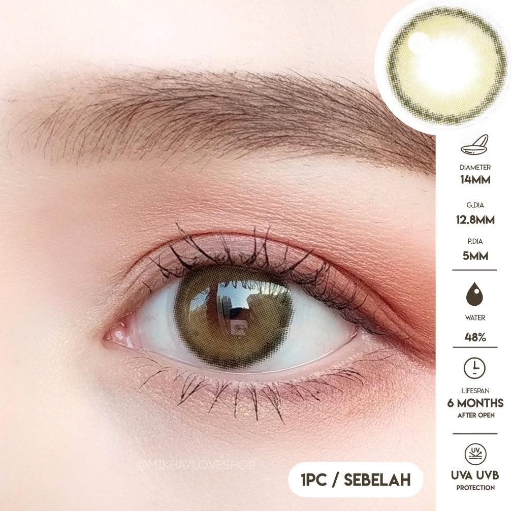 [ Pasang] MIKHAYLOVESHOP Softlens Idol Roze Olive (Green) | Princess Berkualitas