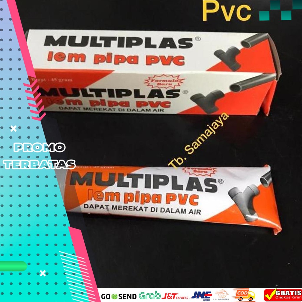 GOSEND LEM PIPA PVC MULTIPLAS 45 GR LUSINAN (12 TUBE) LEM PARALON