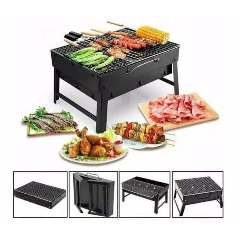 Alat Pemanggang Panggangan Arang Portable Bbq Grill Pembakaran Bakar Bakaran Besi Stainlesa Keemaya 