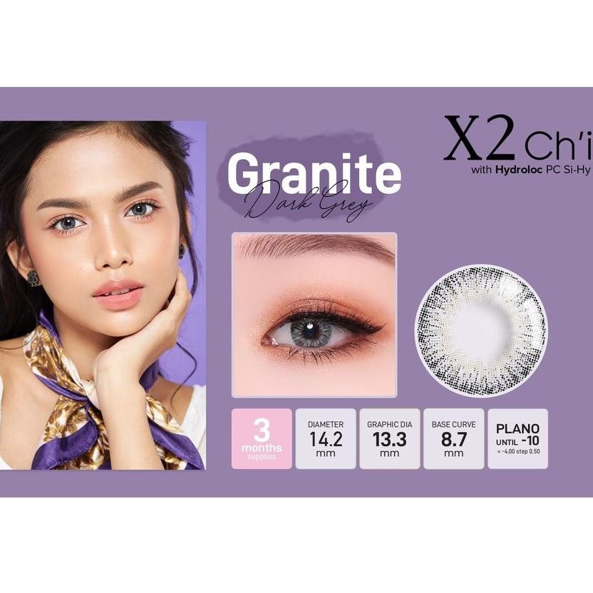 SOFTLENS X2 CHi GRANITE (DARK GREY) MINUS -0.50 sd -10.00 Berkualitas