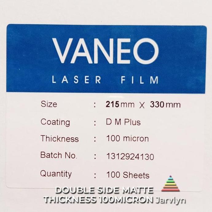 

BEBAS ONGKIR - VANEO - Laser Film Double Side Matte F4 Folio 100 Micron