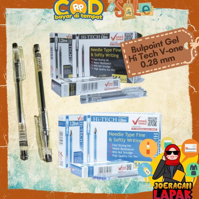 

Pena Isi Satuan Hi-Tech 0.28Mm Perpack Biru/Hitam V-One Pen Bulpoin Pulpen Bulpen 12Pcs Grosir Stock