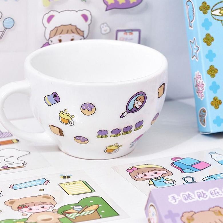 

Stiker Momo Box Skat Besar Isi 100 Lembar Rainbow Glitter 8X8Cm Lucu Korean Hiasan Sticker Ready