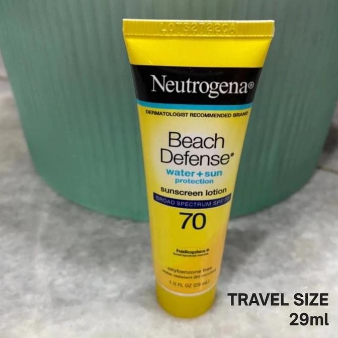 NEW NEUTROGENA Beach Defense Water + Sun Protection Sunscreen Lotion SPF70 Travel Size 100% Original