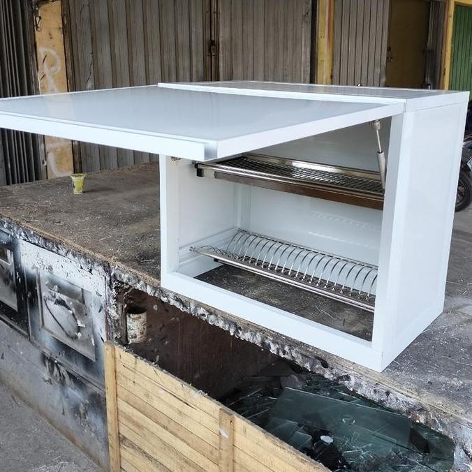 TERLARIS - LEMARI GANTUNG ALUMINIUM RAK PIRING KITCHEN SET ANTI KARAT  T60 X P70 X L407