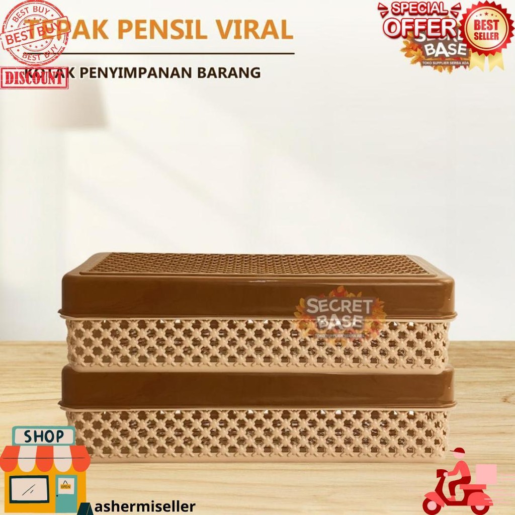 

Tepak Pensil Viral - Pencil Case / Kotak Penyimpanan Barang / Box Keranjang Serbaguna Plastik Sale