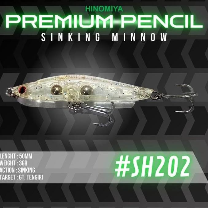 TERBARU - Stars Fishing Umpan HINOMIYA Premium Pencil 5cm 3gr Sinking Minnow Lure Mancing Casting UL