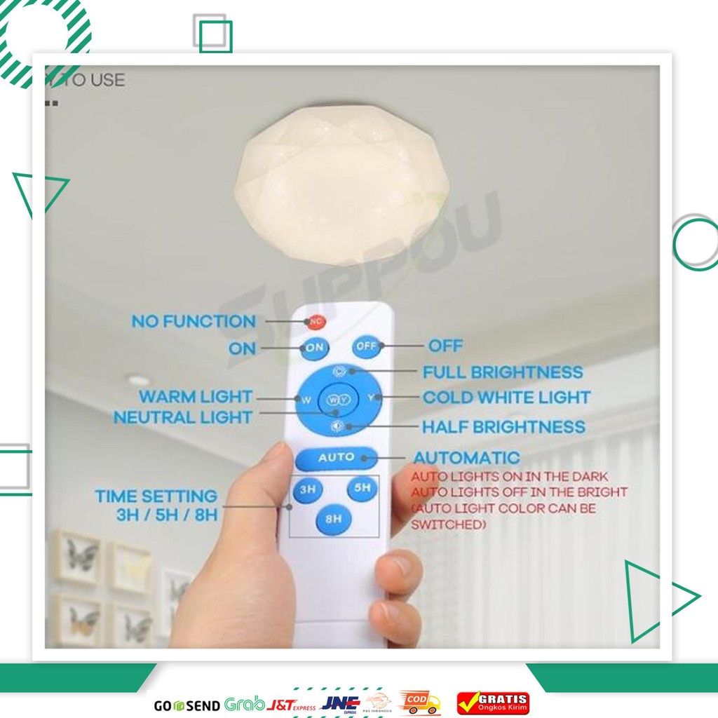 Lampu Solar Cell Otomatis Hias Gantung Lampu Tenaga Surya Tahan + Rc