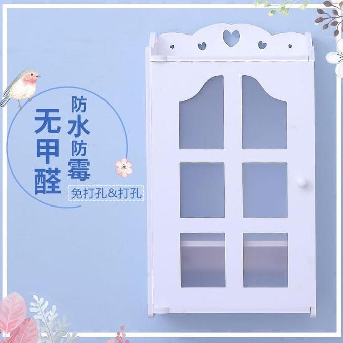 Kotak P3K Kayu Rak Dinding Kaca Gantung Obat First Aid Kit Serbaguna