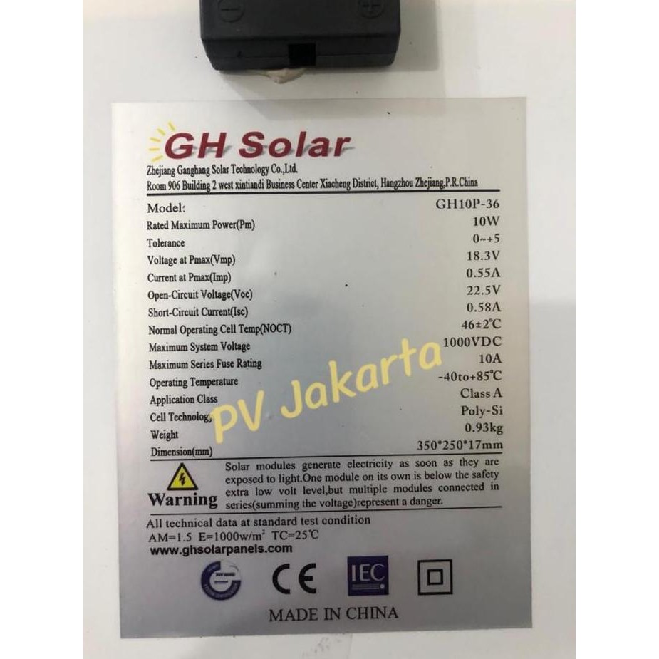 Solar Panel Poly 10Wp Gh Solar / Pv Panel Surya Poly Gh Solar 10Wp