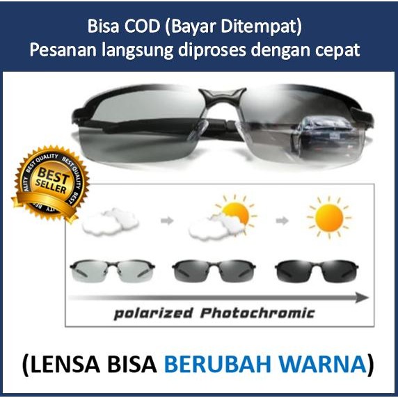 [ } KACAMATA PRIA POLARIZED POTOCROMIC PANSER IKAN TEMBUS AIR KACAMATA POLARIS SIANG MALAM ANTI UV40