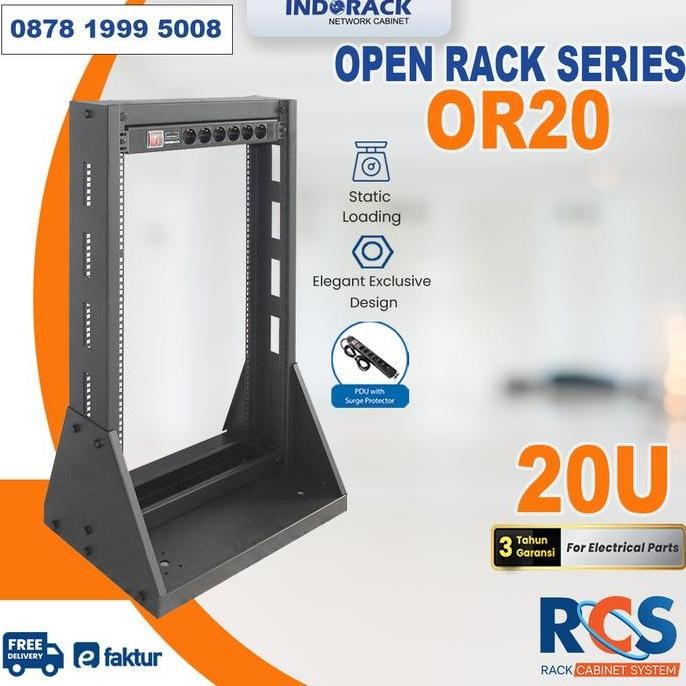 Or20 Indorack Open Rack 20U Rack Server 19" Rak Server 19Inch New Stok
