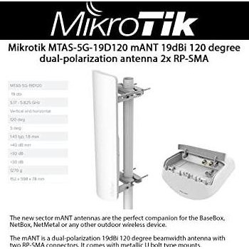 Mikrotik Antenna Sectoral Mant19S Mtas-5G-19D120 (Antenna Only) New Stok