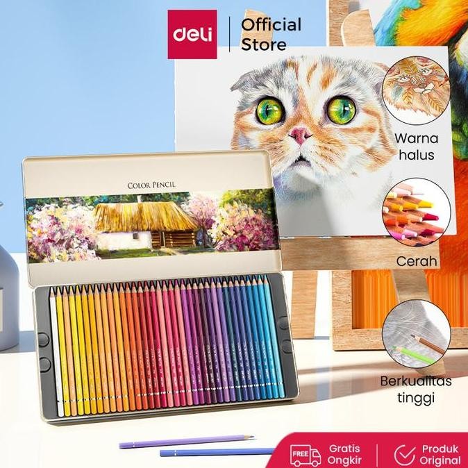 

Deli High-grade Oil Pencil Color Pensil Warna Minyak 48/72 Warna 6567