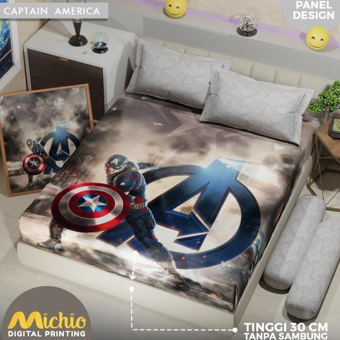 Michio Digital Printing Sprei Uk 160/180 T 30 - Captain America