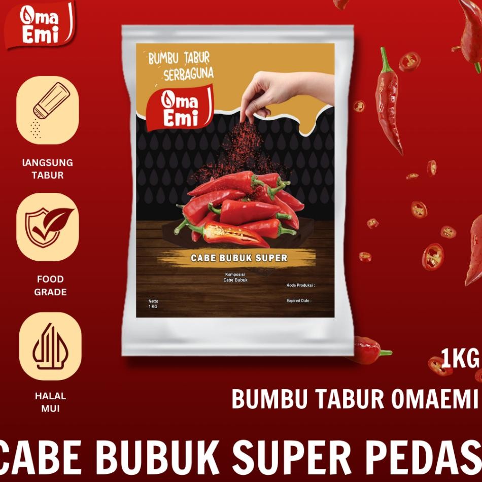 

Bumbu Tabur Cabe Bubuk Pedas Extra Hot Chili 1 Kg