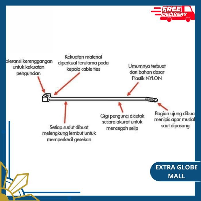 

KABEL TIES CABLE TIES KABEL TIS CABLE TIE KLIP 3.6X250MM ISI 100PCS BAHAN BERKUALITAS TINGGI !!