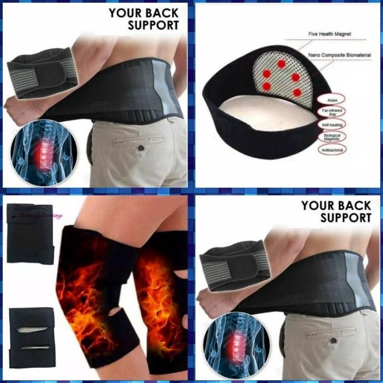Alat terapi Therapi Magnetik Alat Kesehatan  1-SET SABUK PINGGANG LEHER DAN DEKER LUTUT  Korset