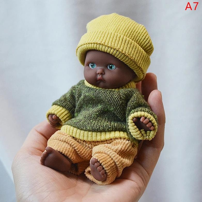 Reborn Dolls Baby Reborn Silicone Reborn Baby Doll 12cm Palm Dolls Pajamas Dress Simulation Baby Reb