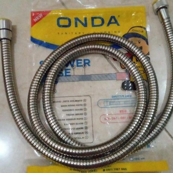 BEBAS ONGKIR - SELANG SHOWER MANDI ONDA / SELANG SHOWER JET ONDA / SELANG FLEKSIBEL 1,5 METER ONDA /