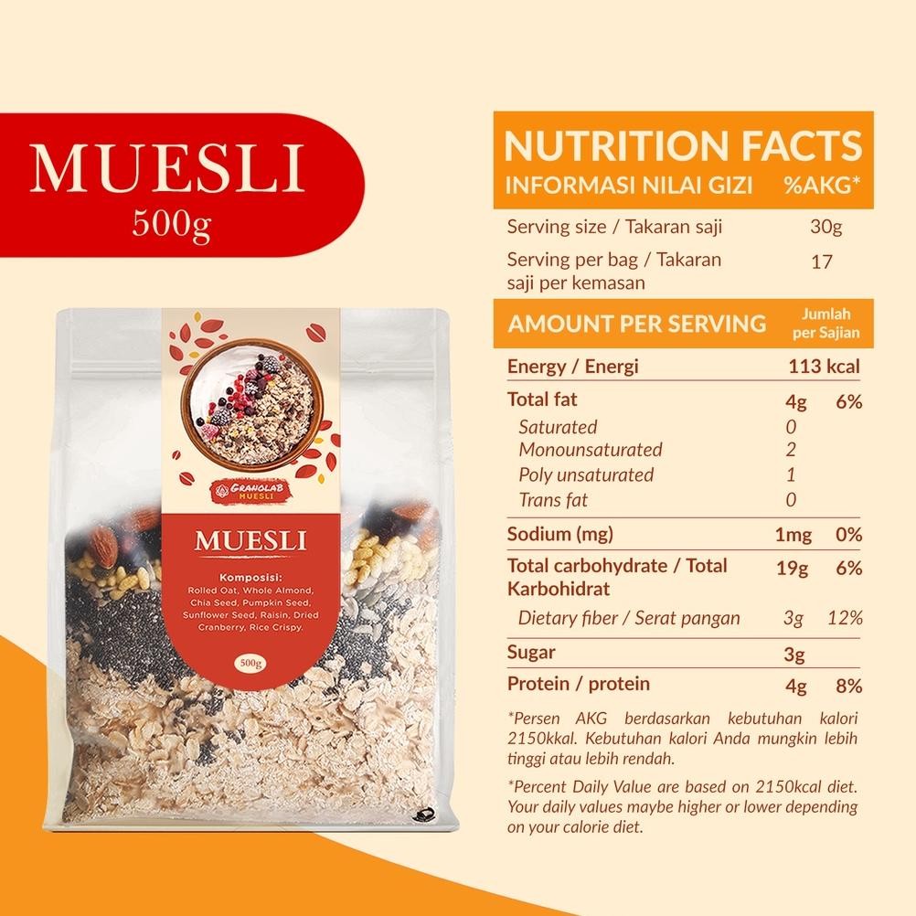 

Heatshrin Muesli Fruit And Seed 500 Gr - Granolab Muesli Ka-152