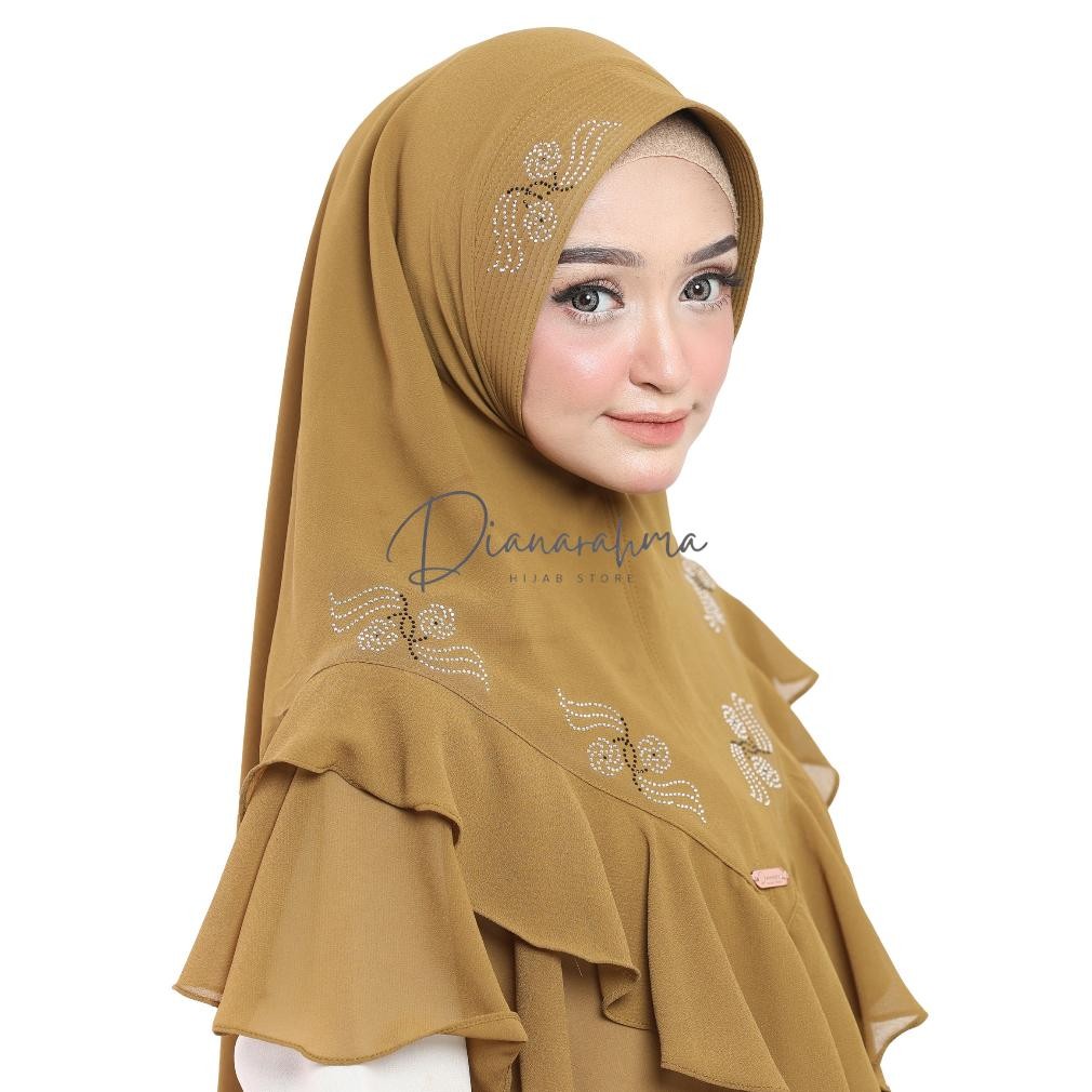 - Jilbab Hijab Khimar Syar'i Ceruty Babydoll 2 Layer Rempel Payet SV9