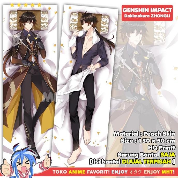 Sarung Bantal Anime Dakimakura Genshin Impact : Zhongli