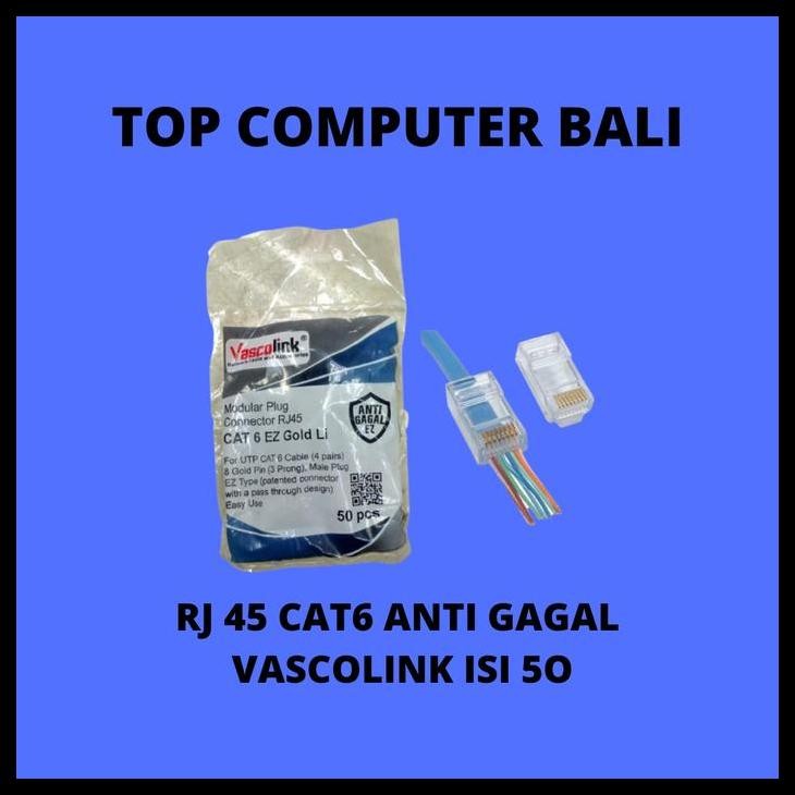 

Rj45 Cat6 Anti Gagal Isi 50Pcs Best Seller