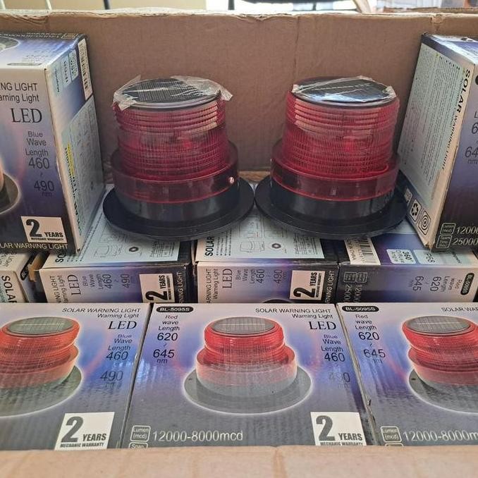 ready lampu rotary warning light solar panel tenaga Surya lampu rotari mini