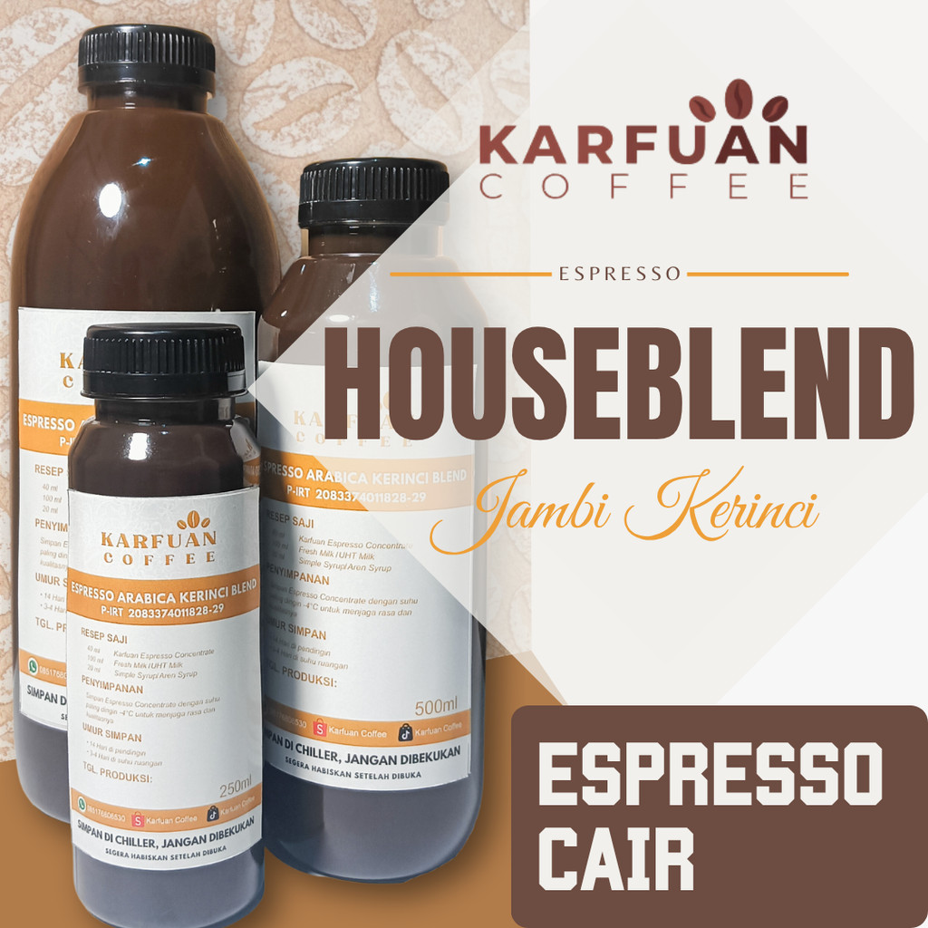 

Karfuan Coffee Espresso Cair Houseblend Kerinci 30/70 / Espresso Cair konsentrat