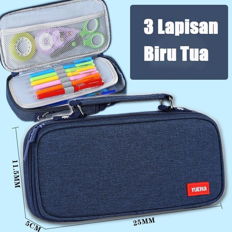 

JH8 Tas Pensil Berkapasitas Besar Siswa Sekolah Dasar Dan Menengah Penyimpanan Kotak Alat Tulis Multifungsi Ritsleting Ganda Lima Lapis Tandai Tas Pensil