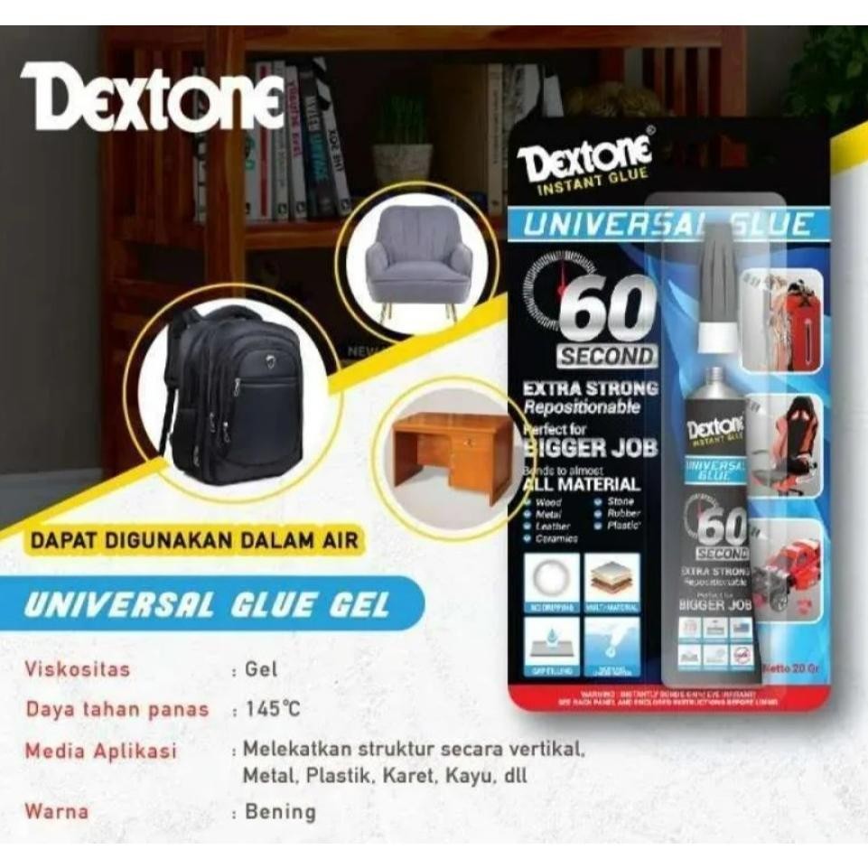 

JH8 Dextone Instant Glue Super Strong Universal Glue Gel Lebih Kental Aman 60 SECONDS 20GR