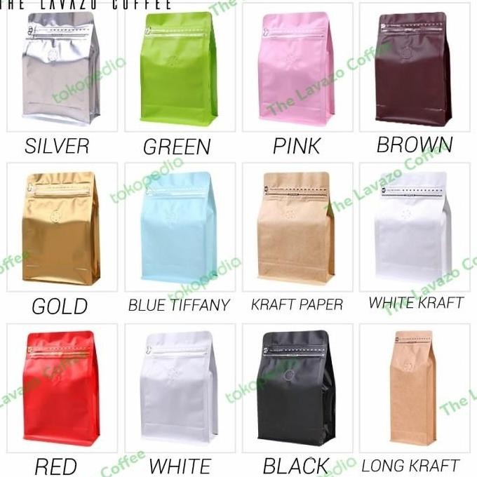 

langsung order saja] Kemasan Kopi Standing Pouch PREMIUM FLAT BOTTOM [Zipper+Valve] | 250g