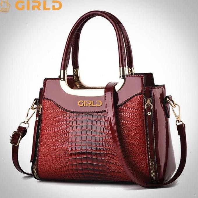 GIRLD Croco Tas Wanita Mewah Premium Model Kulit Buaya Pesta
