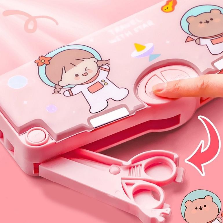 

JH8 Estation - Tempat Pensil Multifungsi Motif Unicorn / Dinosaurus / Astronot Untuk Anak Kartun Lapisan